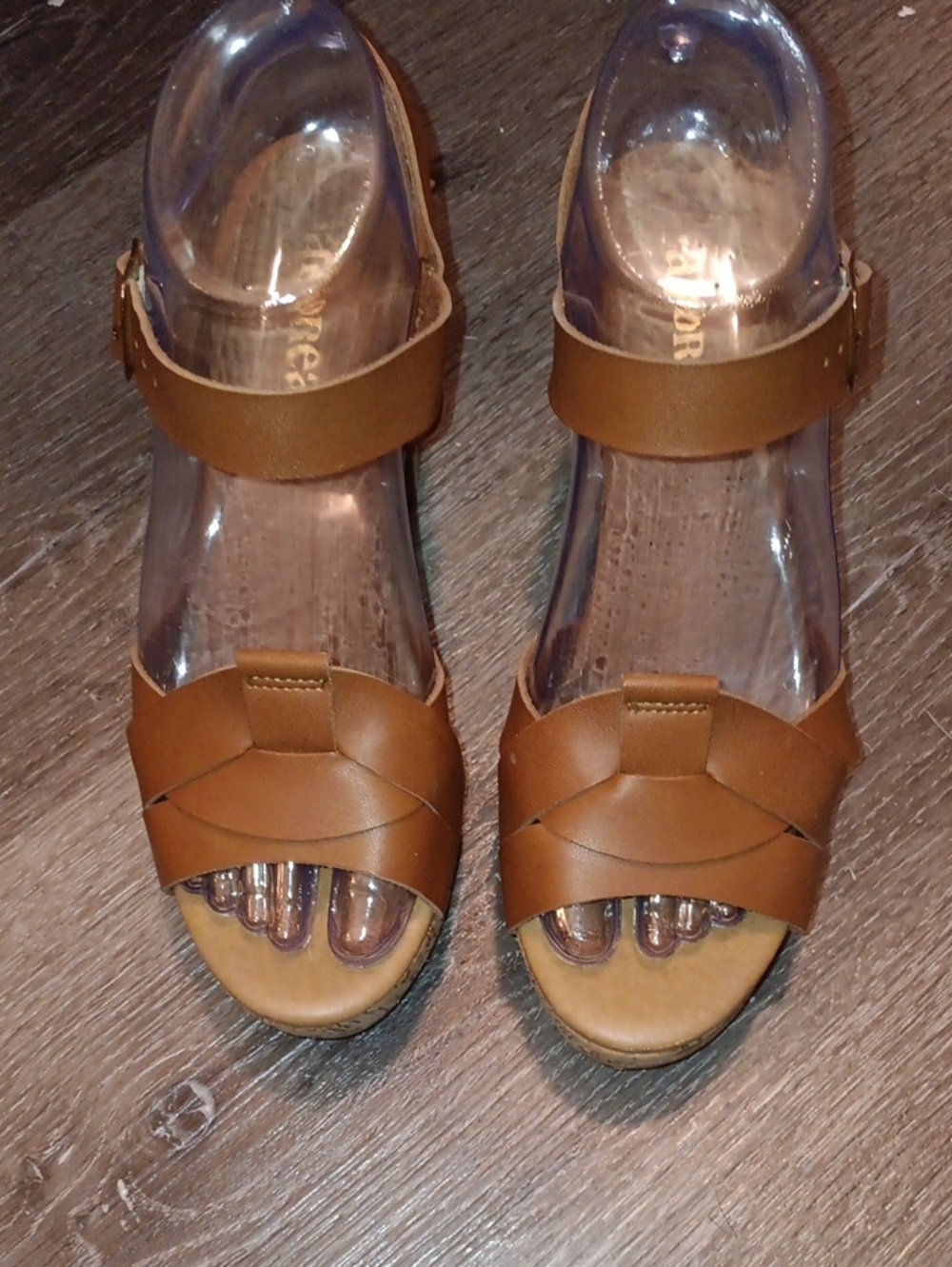 Women’s Tan Woven Front Ankle-Strap Sandals